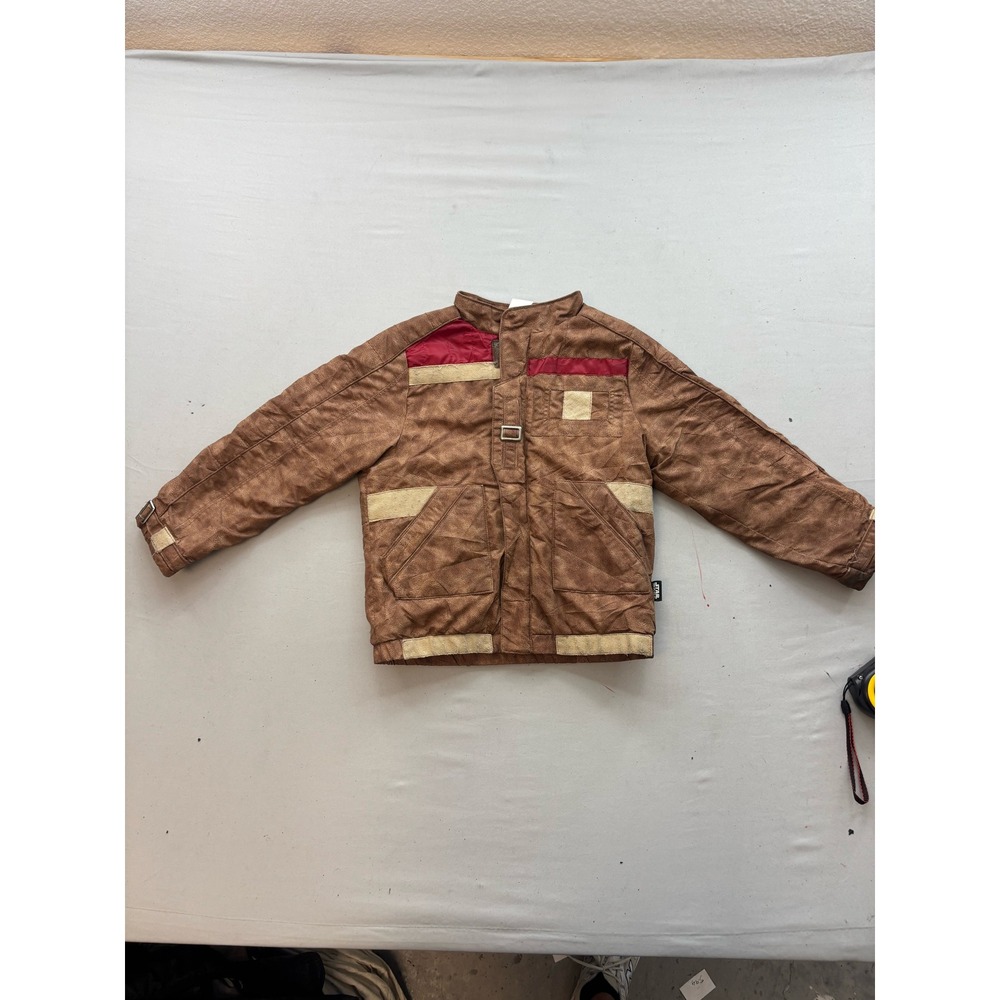 Disney Store Star Wars Rey Costume Jacket Kids 5/6 Brown Faux Leather Fleece